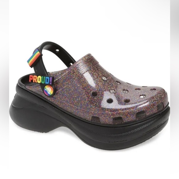 CROCS Classic Bae Glitter Platform Clog 
